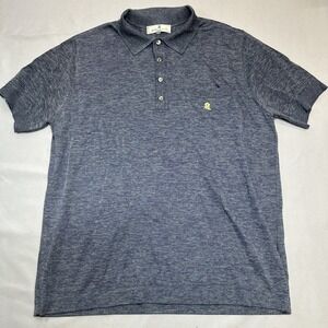 Montagut Polo Shirt Mens 6 Fits L/XL Blue Heather Pocket Paris Casual